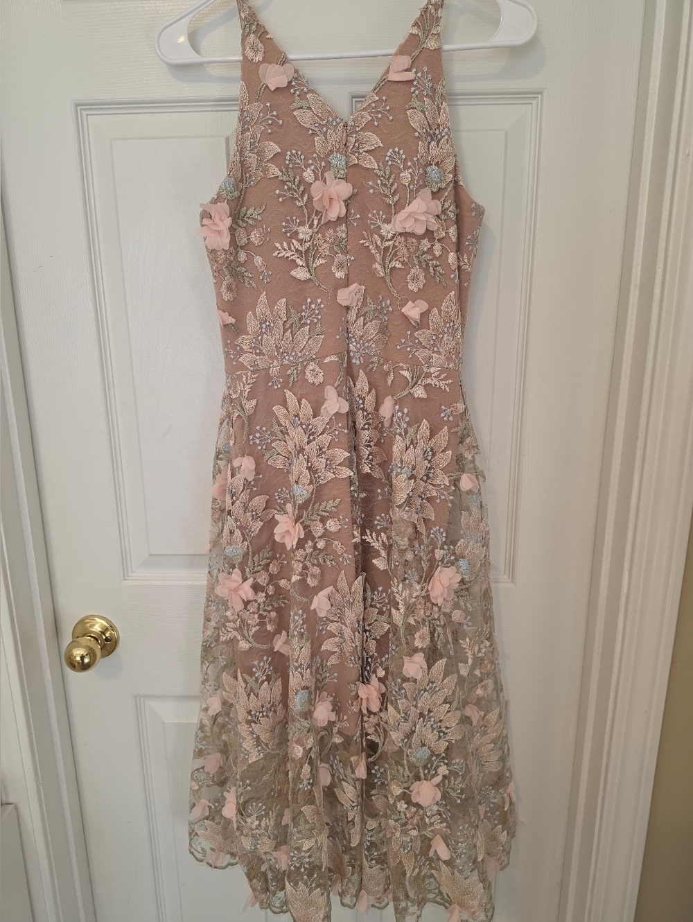 Embroidered Fit & Flare Dress By Dress The Population - Picture 8 of 12